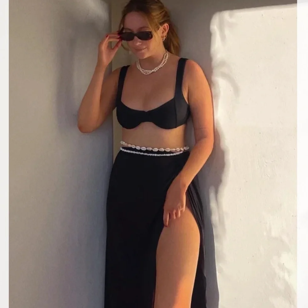l*space Black Ruched Underwire Bikini Top